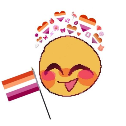 Cursed emoji with lesbian flag Roblox decal