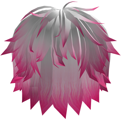 White & Pink Spiky Messy Fringe Hair Roblox item