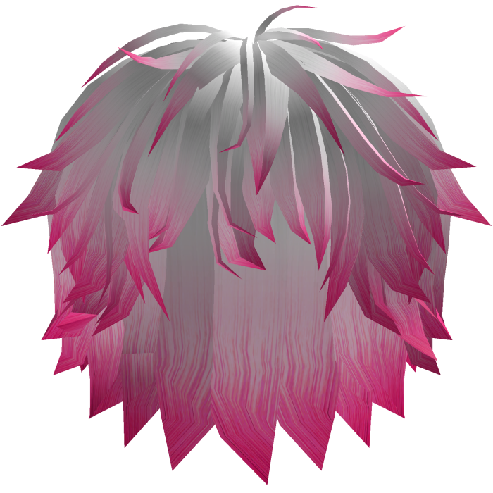 White & Pink Spiky Messy Fringe Hair