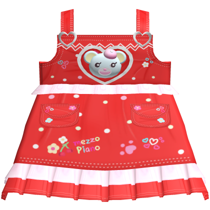 🍓 mezzo piano popo overalls red