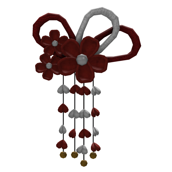 Red Traditional Japanese Flowers Hairpin