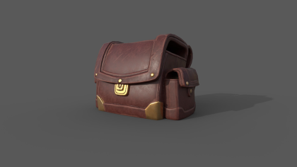Stylized Leather Messenger Bag - Game Ready PBR preview 5