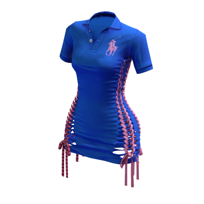 Braided Cutout Polo Dress (Raspberry)