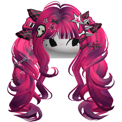 ♡ Scene Fluffy Gyaru Pigtails (Hot Pink)