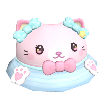 ♡ kawaii cutesy pink cat bucket hat mewkle Roblox item