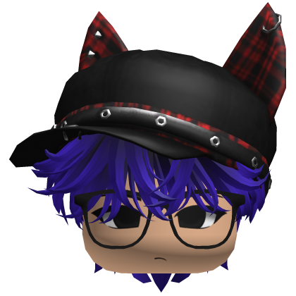 hair Purple black fluffy cute cute cat hat glasses thumbnail