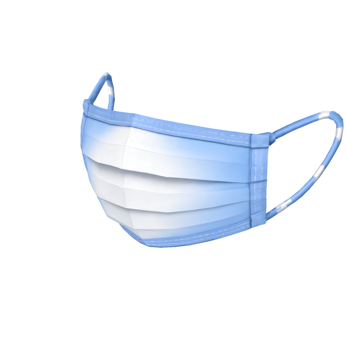 Pastel Blue Pleated Mask