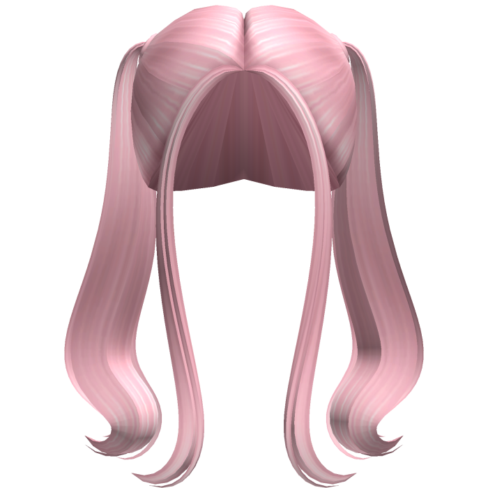 -',ৎ High Flowy Pigtails with Bangs in Pink