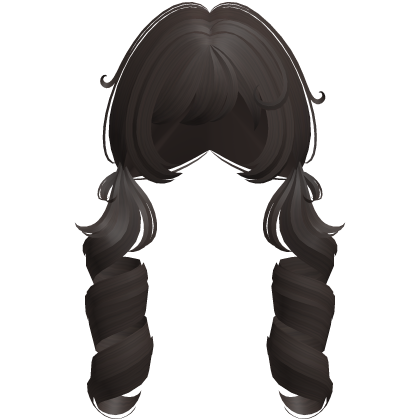  ♡ fluffy n curly long moe pigtails (brunette) Roblox item