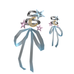 Pastel Blue Starry Bows Hair Clips