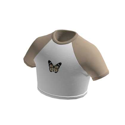 🦋 Butterfly Crop top Shirt - Beige thumbnail