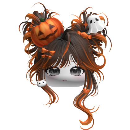 Halloween Pumpkin Buns w/ Bows (Brown&Orange) Roblox item