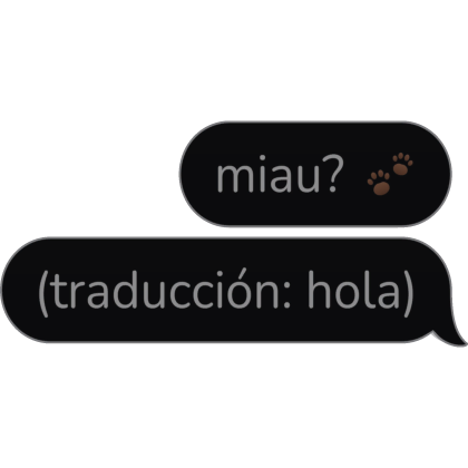 miau (traducción hola) Spanish Text Bubble