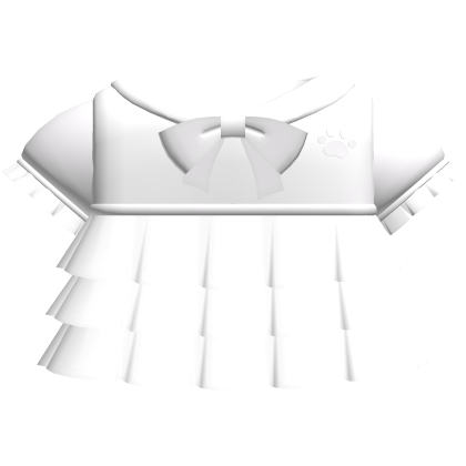 Cute Ruffled Schoolgirl Paw Shirt in White thumbnail