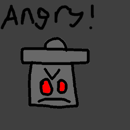 angry trash can!