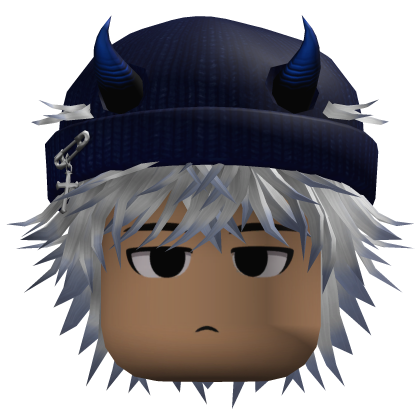 Messy Hair w/ Horned Beanie (Silver)