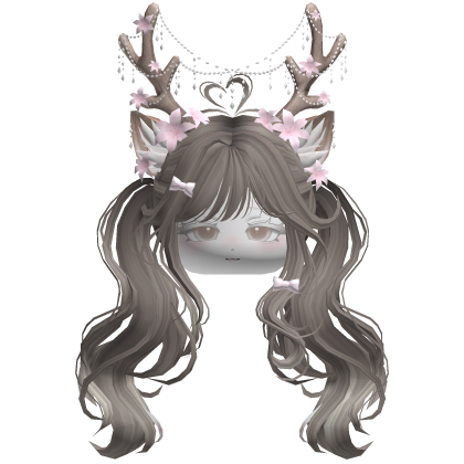 Ethereal Christmas Fairy Fawn Pigtails w/ Antlers