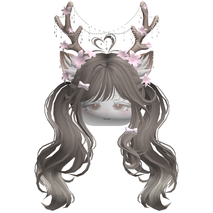 Ethereal Christmas Fairy Fawn Pigtails w/ Antlers