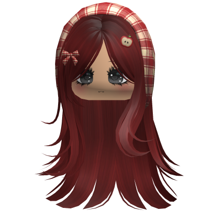 Cute Igari Girl w Plaid Headscarf Red Roblox item