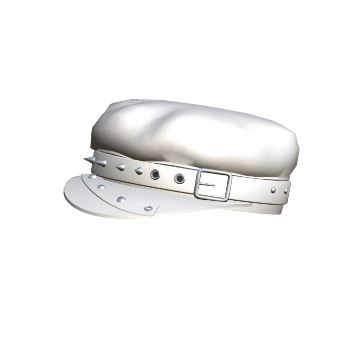 White Leather Emo Studded Goth Hat