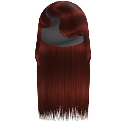 Sleek Side Swoop Bang Straight Hair (Red)