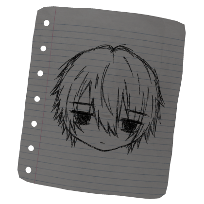 Sleepy Anime Boy Paper Drawing