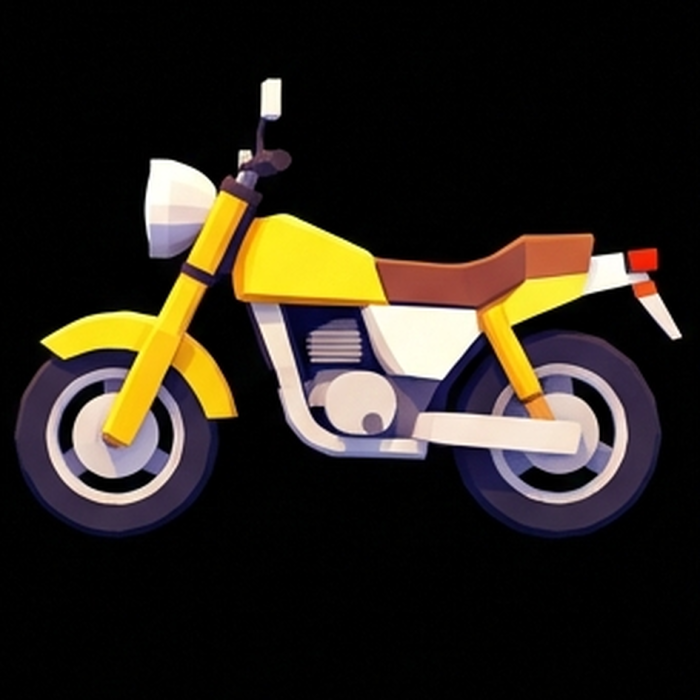 Yellow Low Poly Moto  preview 2