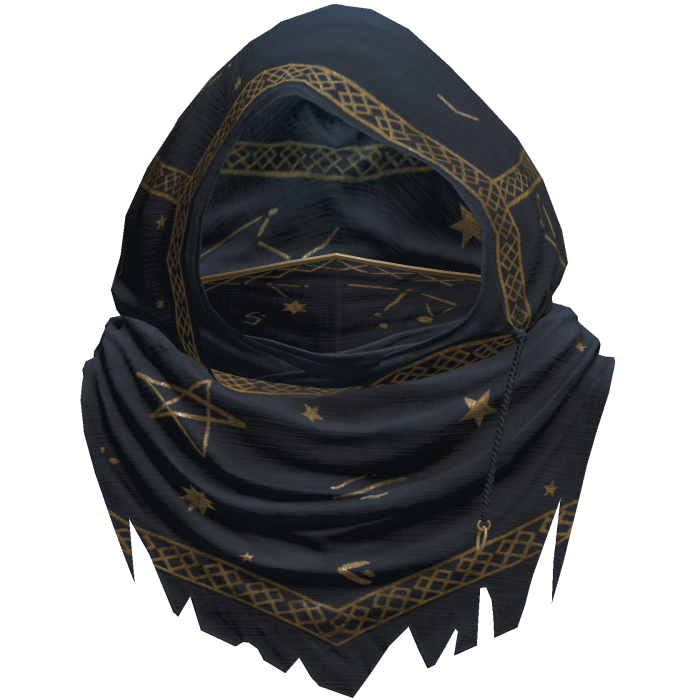 Blue Sorcerer Distressed Rune Hood