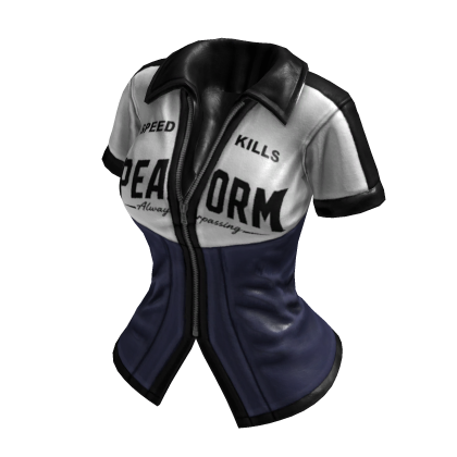 Y2K Sporty Streetracer Jacket (Dark Blue White)