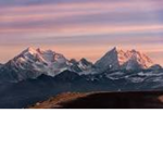 Sunset mountain climbers