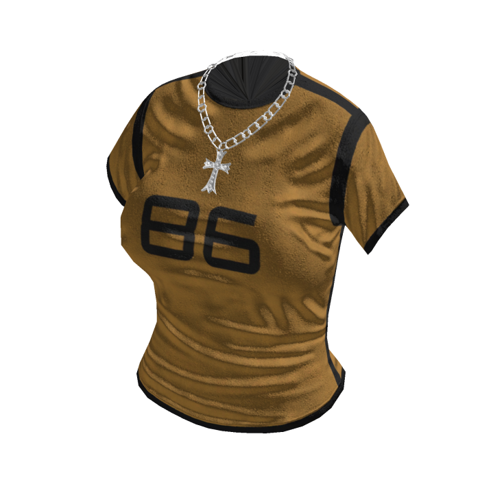 Mustard Yellow Jersey Shirt w/ Chain