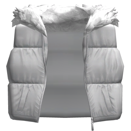 White Puffer Vest + Neck Fur Collar 1.0
