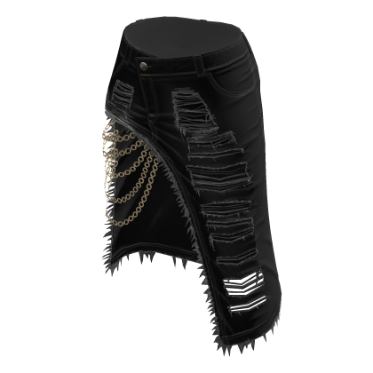 aprelle y2k denim fringe skirt black thumbnail