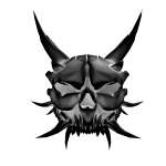 Burned Shattered Oni Skull Mask