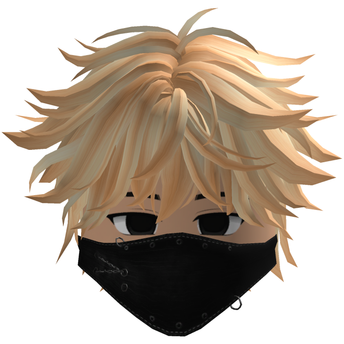Cute Emo Boy Mask Black Y2K emo ( blonde )