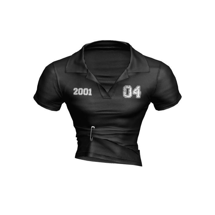 Pinned Collared Black Shirt
