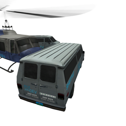 FLY DEV van and helicopter mesh