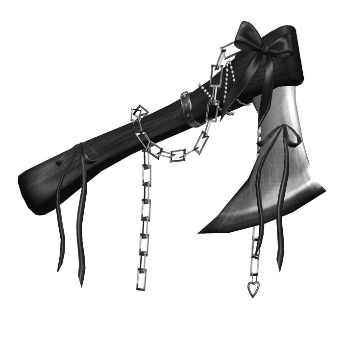 Goth Ribbon Chained Axe In Black L