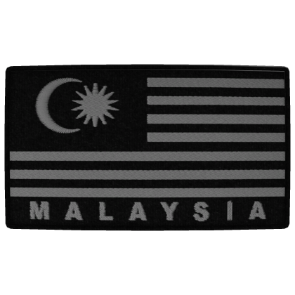 Malaysian flag front patch - Black