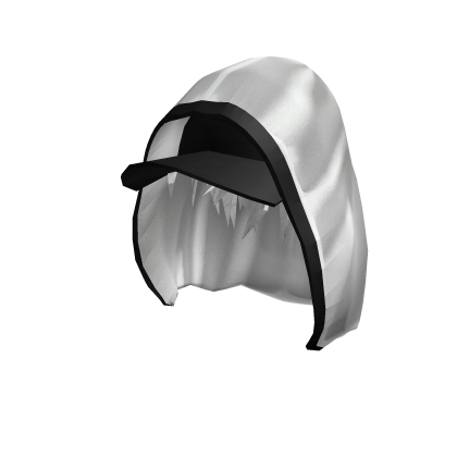 White Hood Style, Black Cap, White Hair Roblox item