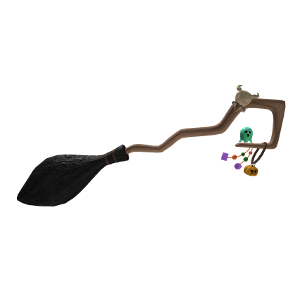 Witch Charm Broom - Brown & Black