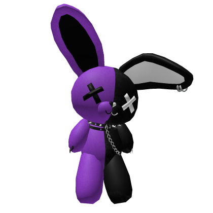 Huge Purple and Black Fluffy Bunny Plushie
