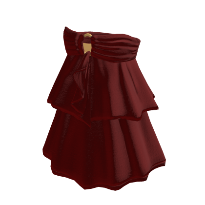 Tiered Skirt with Side Drape (Red)