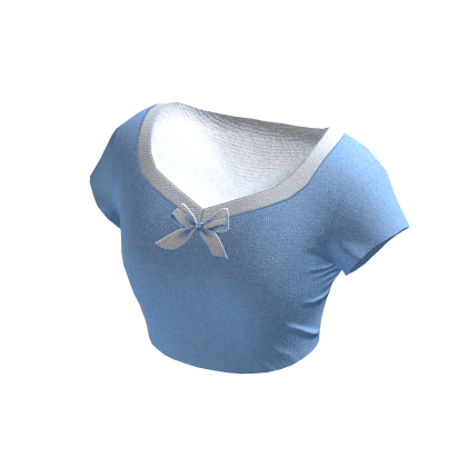 ✨ Coquette Blue Bow Tee thumbnail