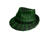 Code [GreenFeed] 1 to 1 Copy Green Striped Fedora