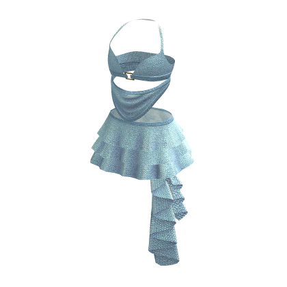 Cute Pastel Blue Y2K Chic Ruffle Dress • DD26
