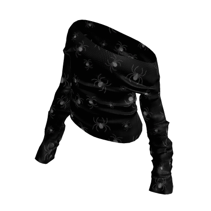 Black Spider Off-Shoulder Sweater