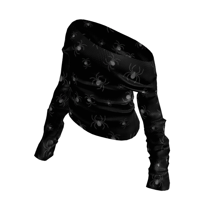 Black Spider Off-Shoulder Sweater
