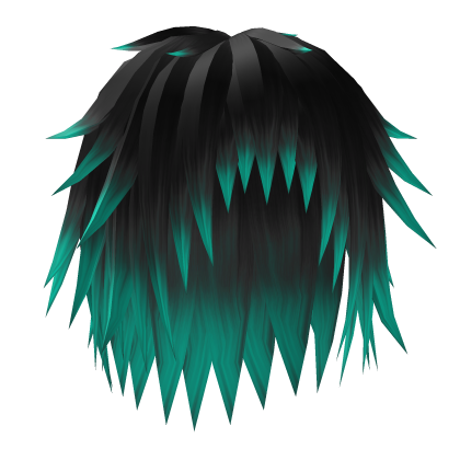 Black w Cyan Shaggy Layered Emo Scene Hair 43. Roblox item