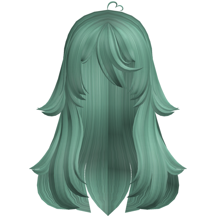 ୨ৎ Cute Dark Green Fluffy Overgrown Long Hair